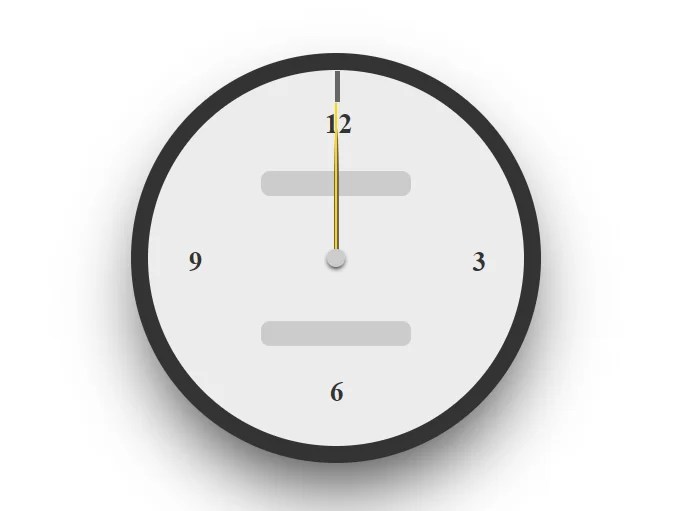 Analog Clock using HTML, CSS and JavaScript