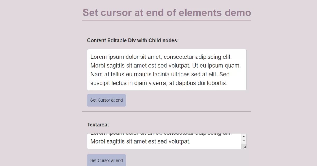 Set Cursor Position in the Input Using JavaScript