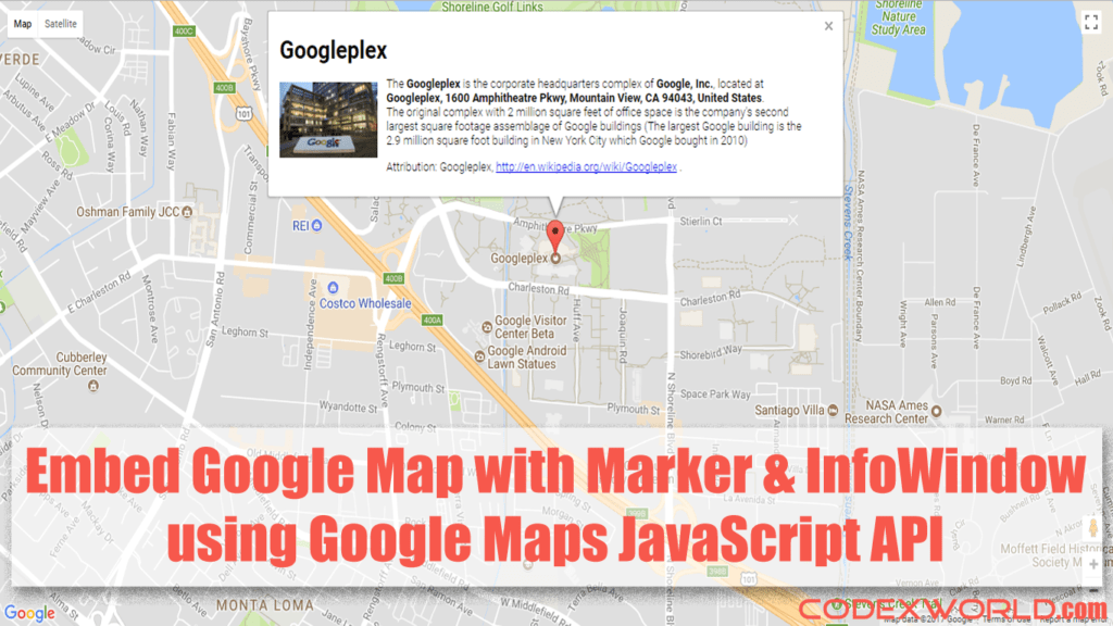 Google Maps Embed Javascript Google Map with Marker and Info Window using JavaScript CodexWorld