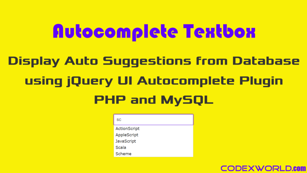Textbox using jQuery, PHP and MySQL CodexWorld