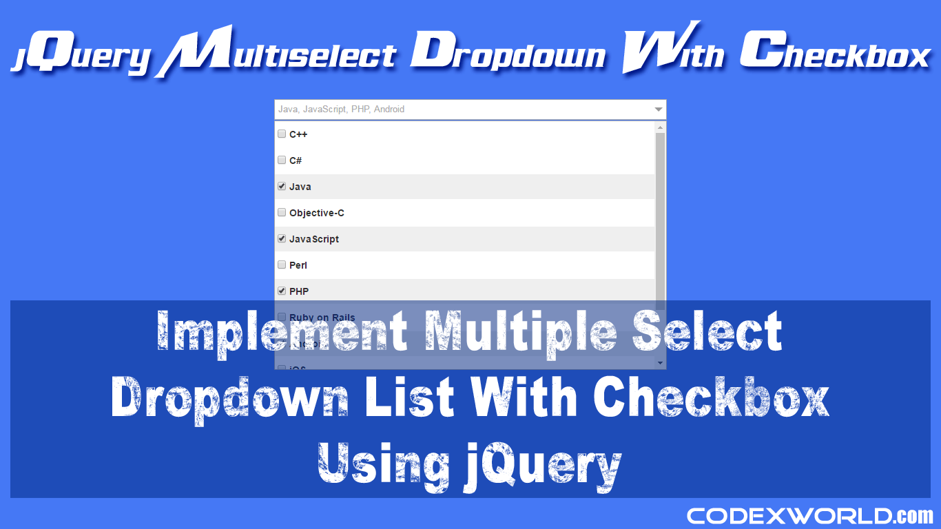 Multi-select Dropdown List with Checkbox using jQuery - CodexWorld