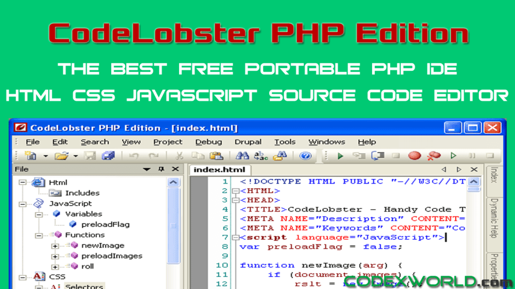 Codelobster PHP Edition The Best Free PHP, HTML, CSS, and JavaScript