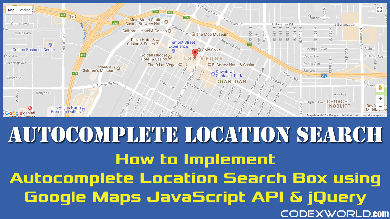 Location Search using Google Maps JavaScript API and