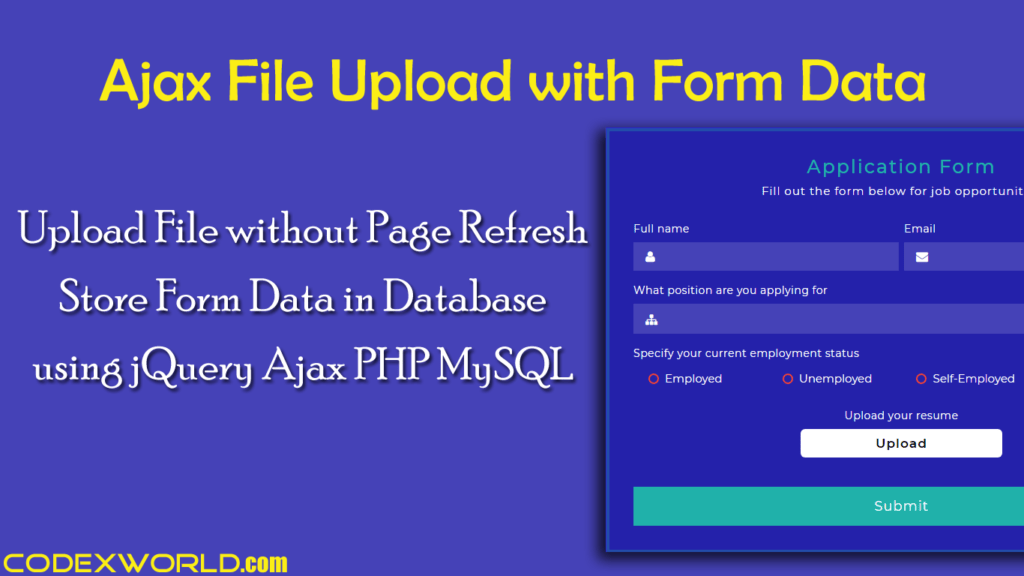 Ajax File Upload using jQuery and PHP CodexWorld