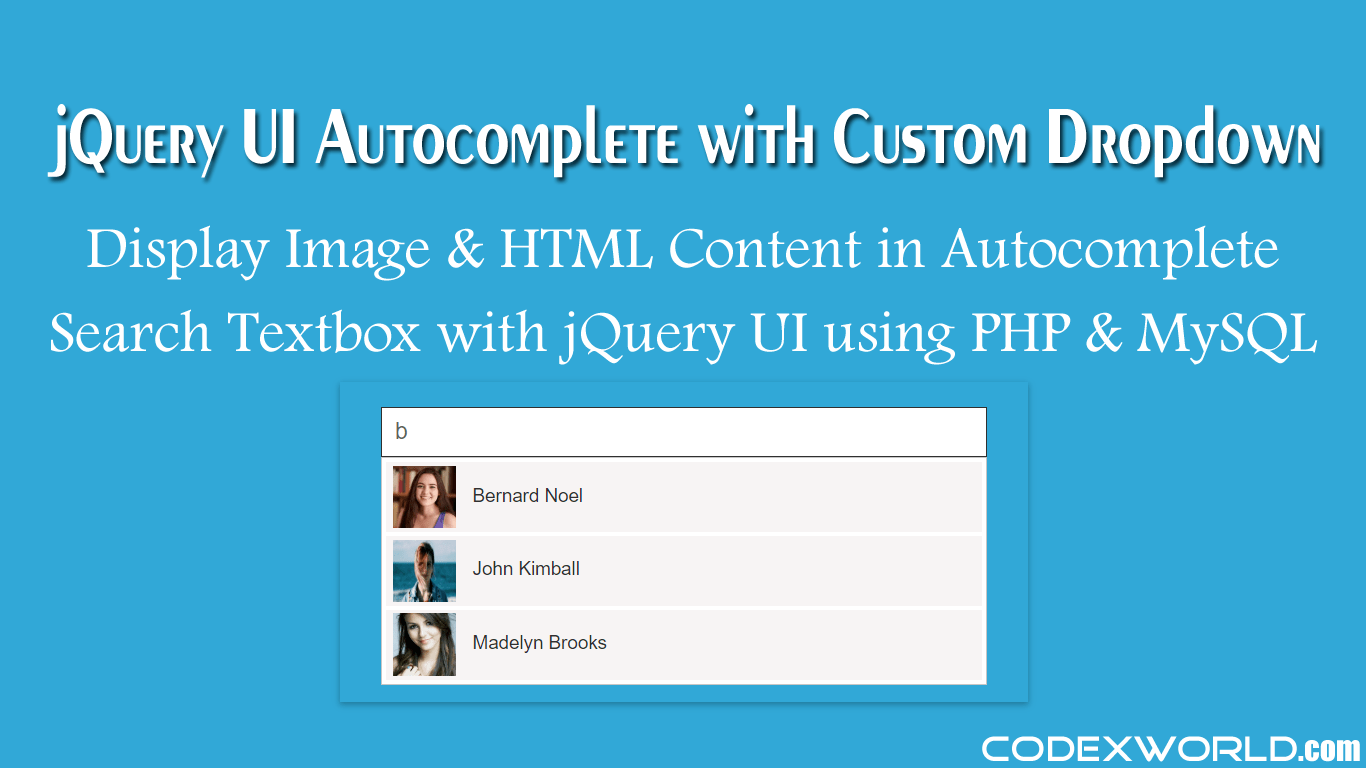 jQuery UI with Images and Custom HTML in PHP CodexWorld
