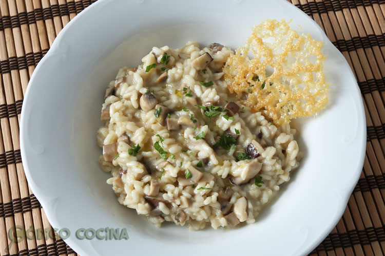 Risotto de setas con crujiente de parmesano Código Cocina