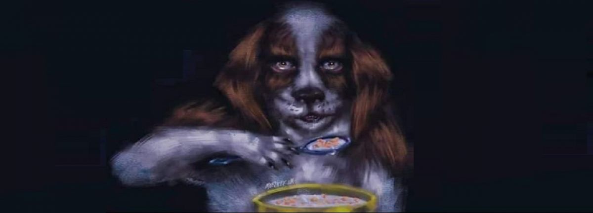 El perro que come cereal con cuchara; la nueva creepypasta de