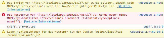 XContentTypeOptions HTTPSecurityHeader zum Schutz vor Content