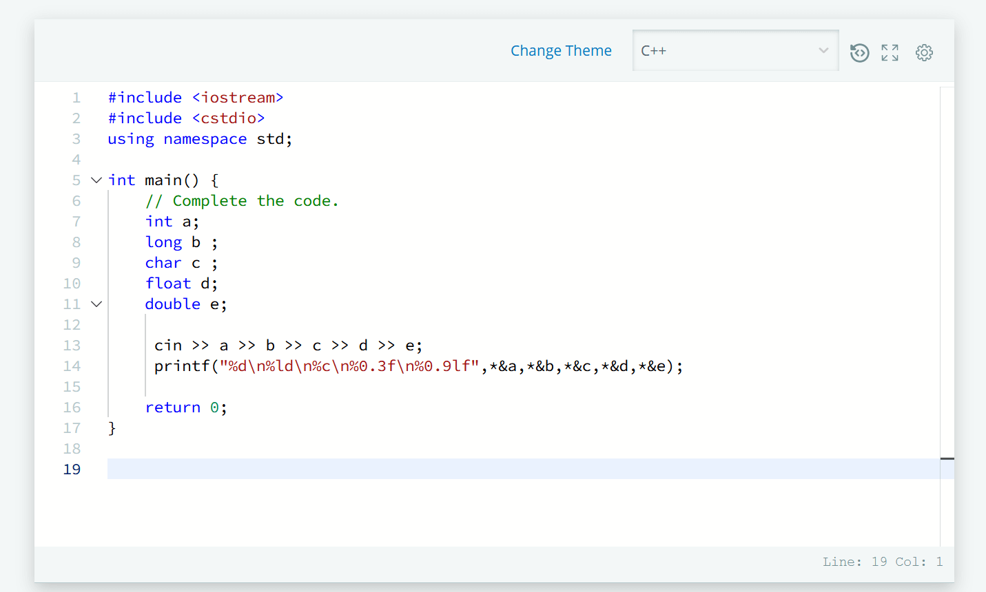 Basic Data Types in C++ HackerRank Solution CodingBroz