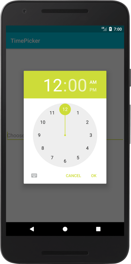 Android time picker Coding Demos