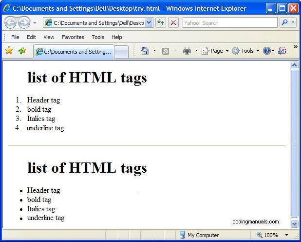 What are List Tags? Coding Manuals