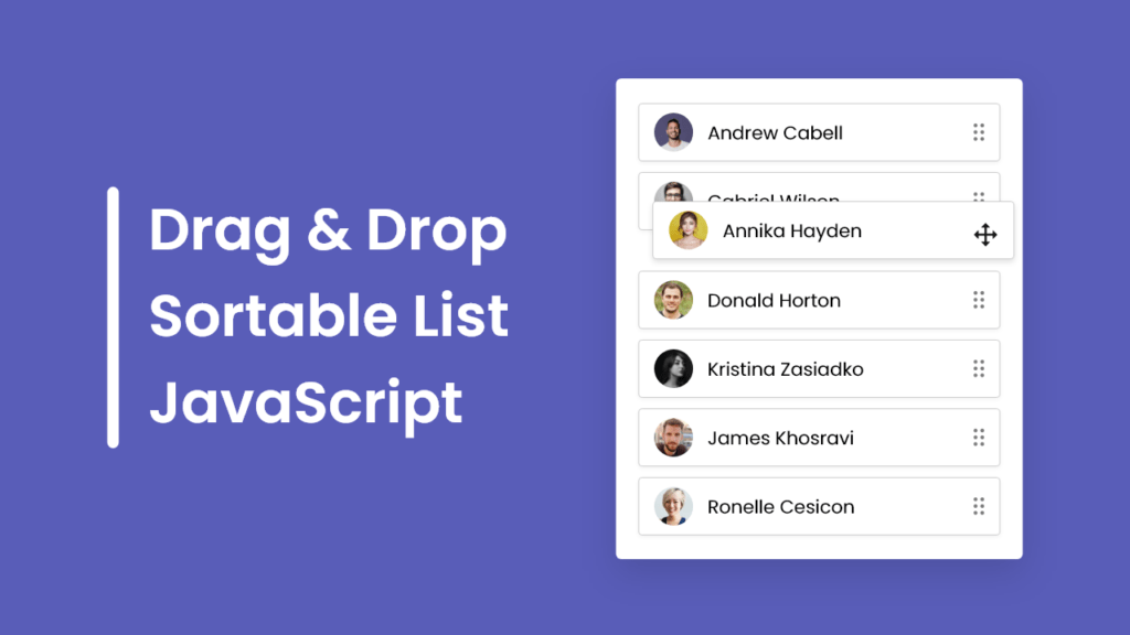 Drag and Drop Sortable List using HTML CSS & JavaScript