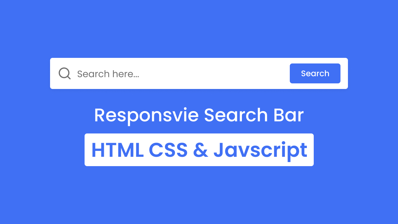Create a Responsive Search Bar in HTML & CSS Free Source Code
