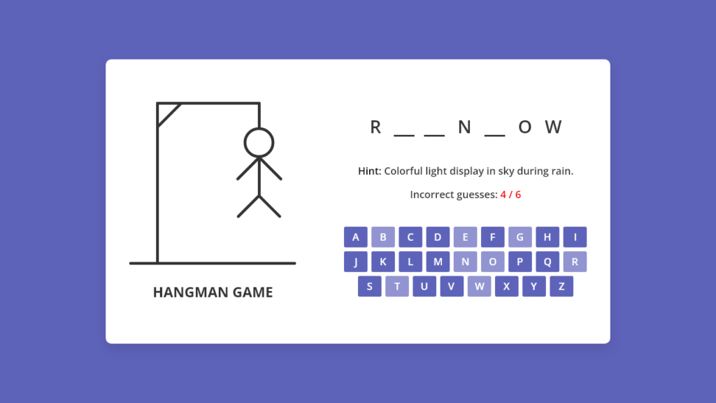 Build A Hangman Game in HTML CSS and JavaScript