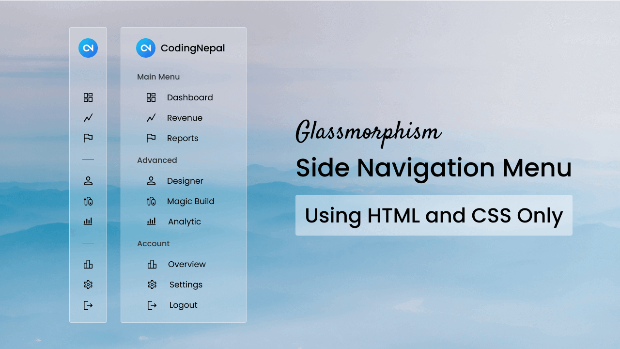 How to Create Glassmorphism Sidebar in HTML and CSS