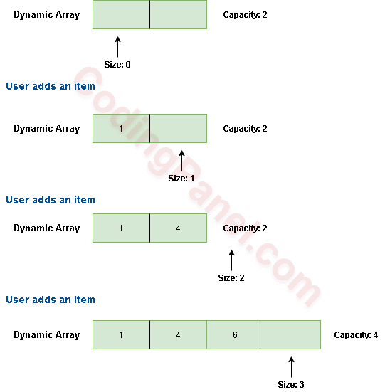 Implementation of Dynamic Arrays Learn Coding Online