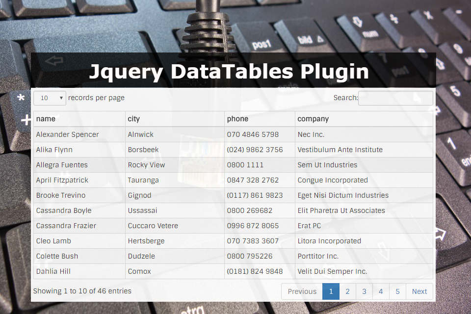 Basic steps to implement JQuery datatables plugin Coding Sips