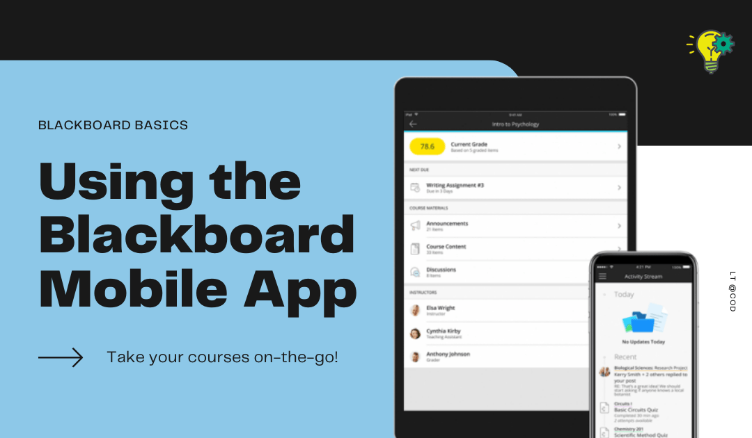 Blackboard Basics Using the Blackboard Mobile App Learning