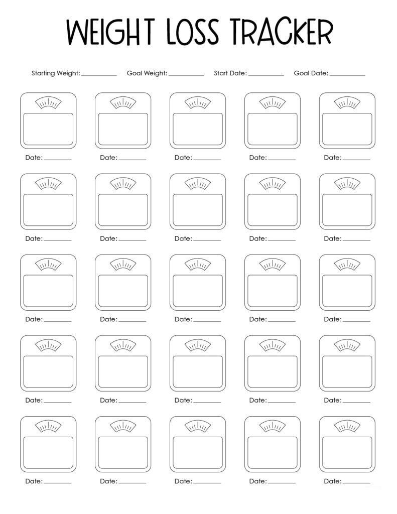 Printable Weight Loss Chart Template