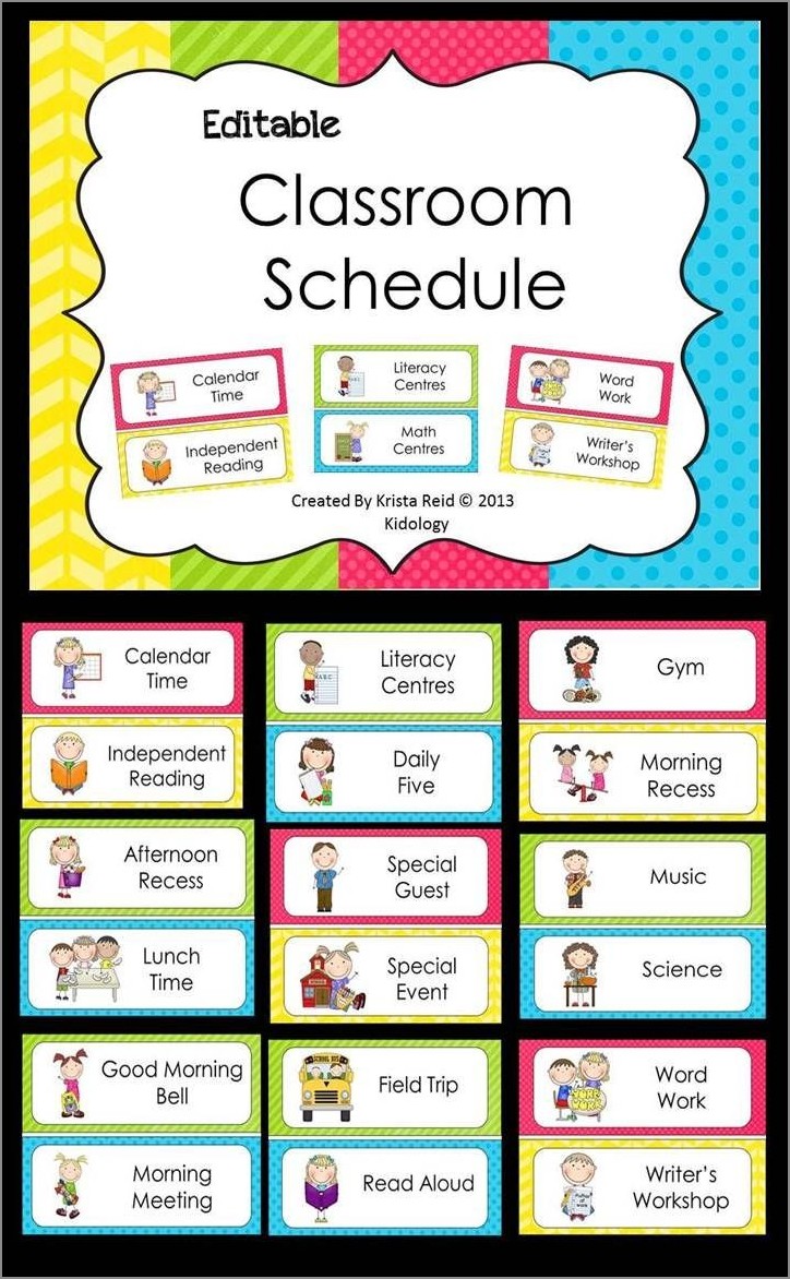 Free Printable Classroom Schedule Template
