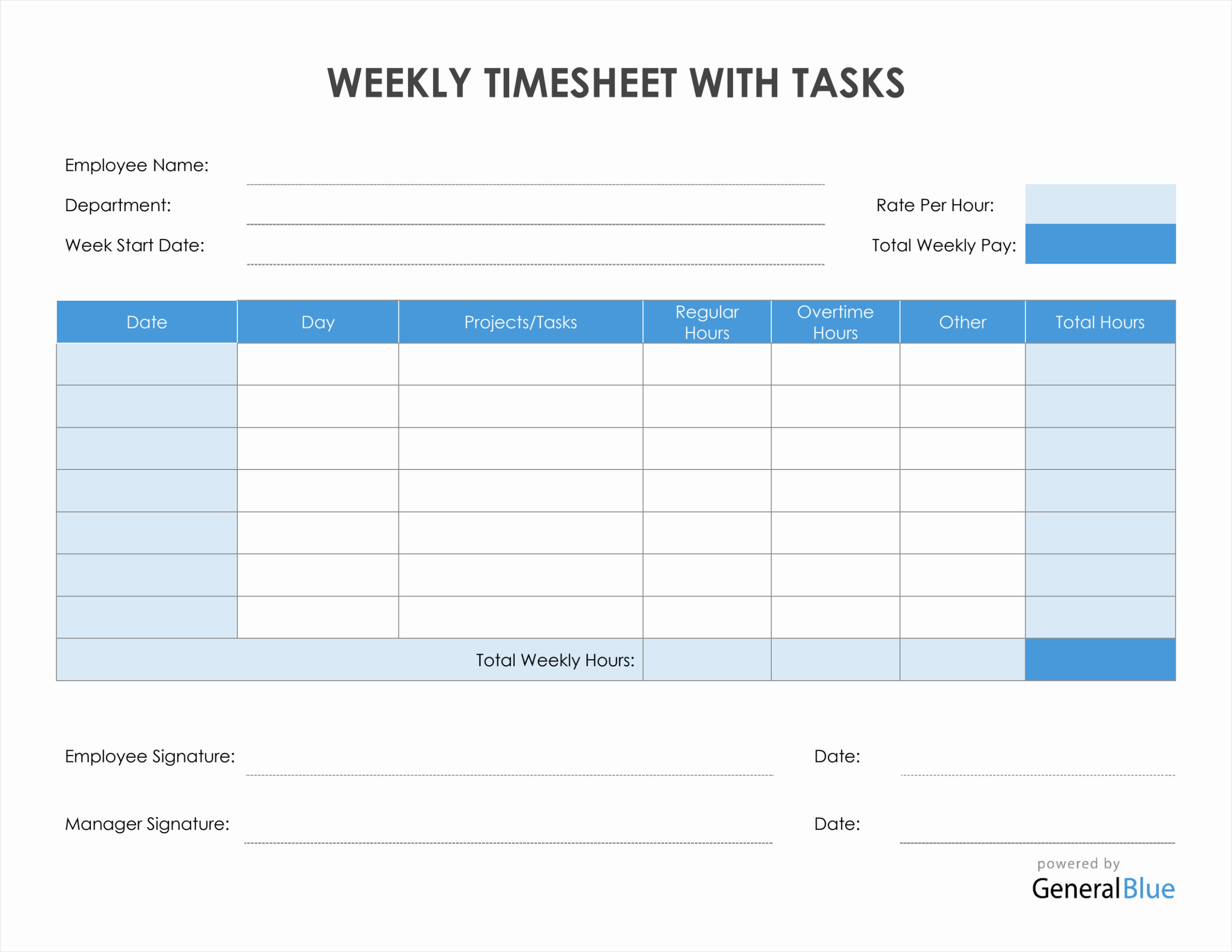 Free Printable Mechanic Timesheet Template
