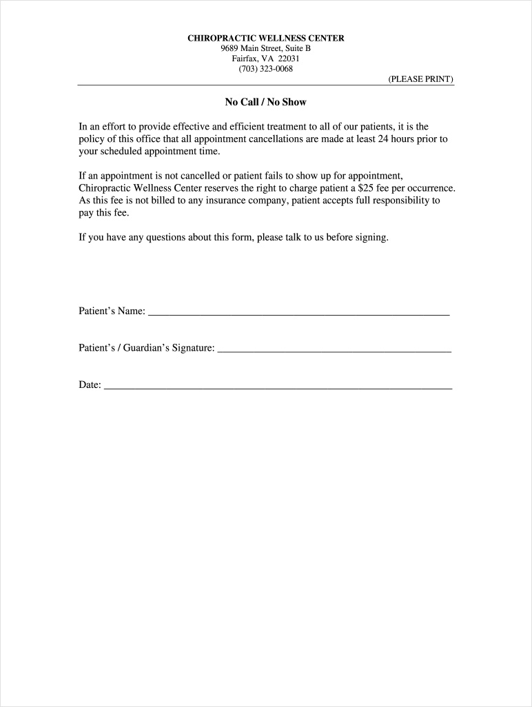 Termination Letter Template For Nocall Noshow
