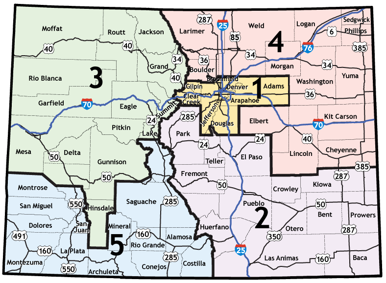 CDOT Engineering Region Map