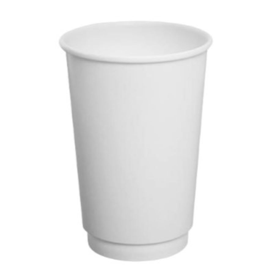 IMEX Vision 20 oz. White Double Walled Paper Hot Cups Fortuna Enterprises