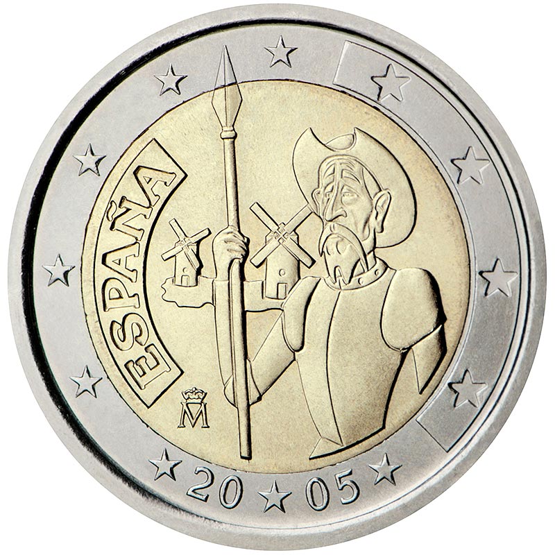 2 euro coin 4th centenary of the first edition of Miguel de Cervantes