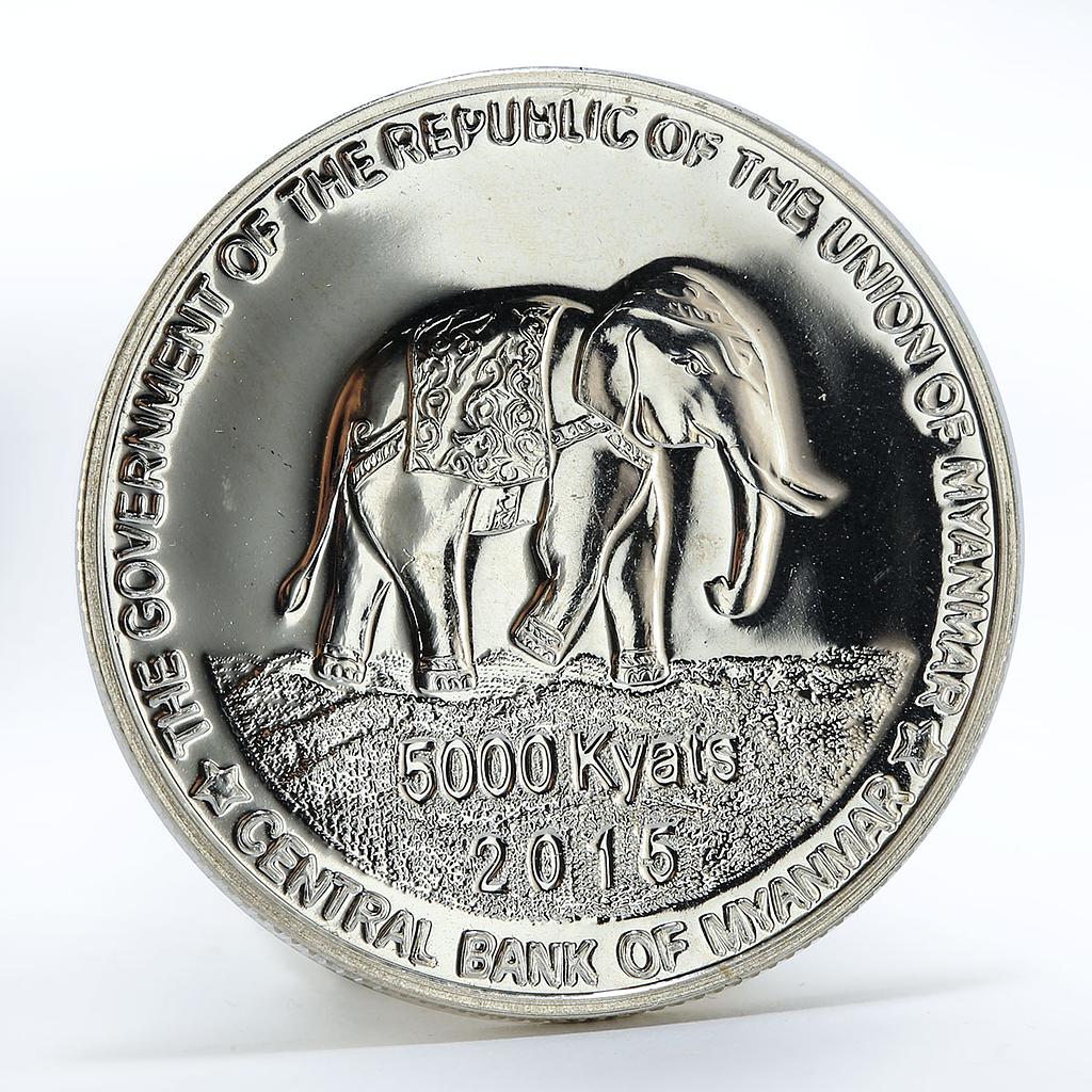 Myanmar 5000 kyats Government of Republic of Union Myanmar silver coin