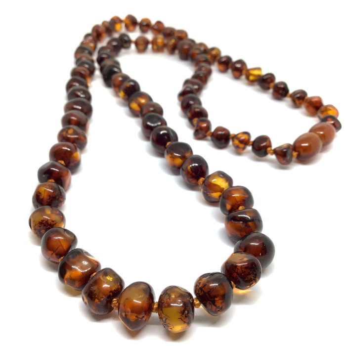 Colar de Âmbar Barroco Adulto Cognac Colar de Âmbar