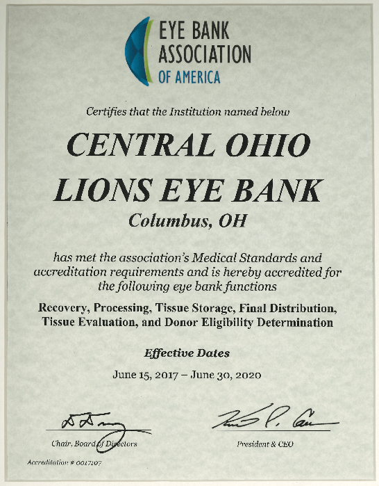 EBAA20172020 Central Ohio Lions Eye Bank