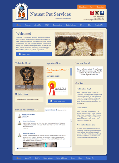 nausetpetservices Cape Cod Web Design and Development