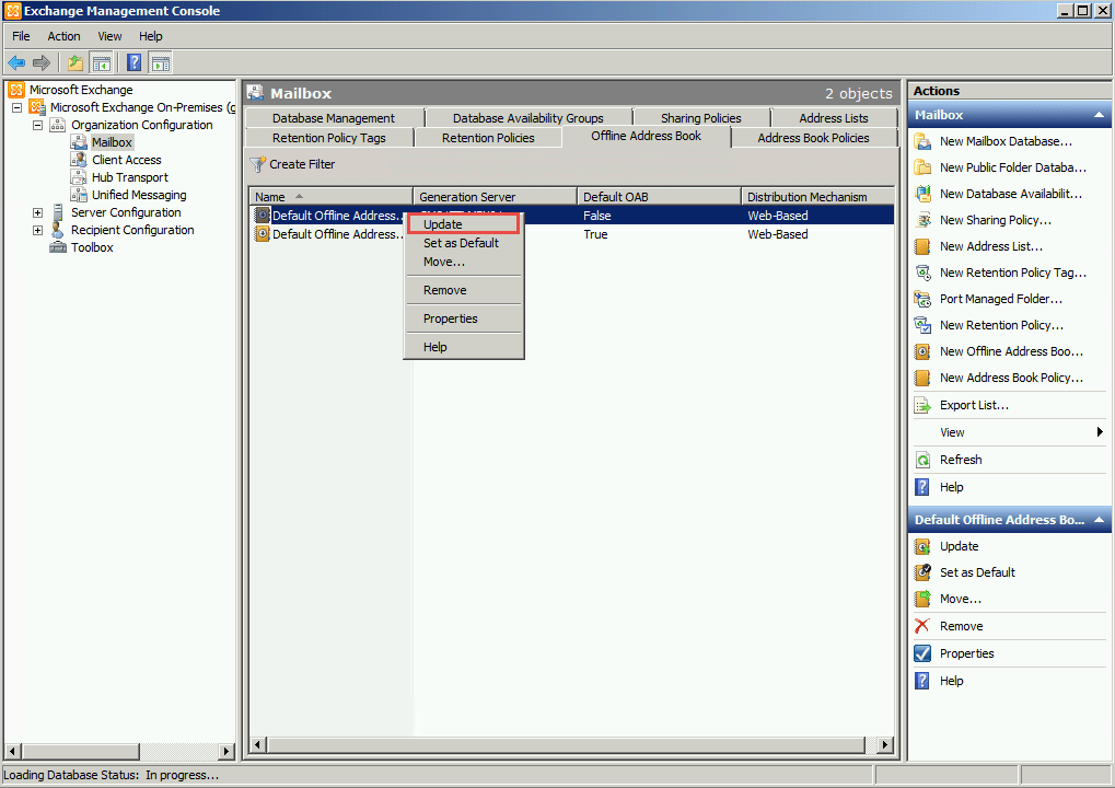 Exchange 2010 Updating the Offline Address Book (OAB) COLLABORATION PRO