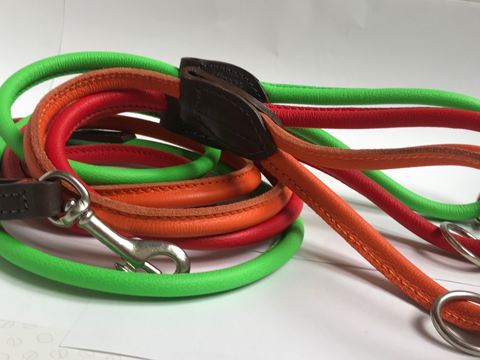 D&H Rolled Leather Leads Collared