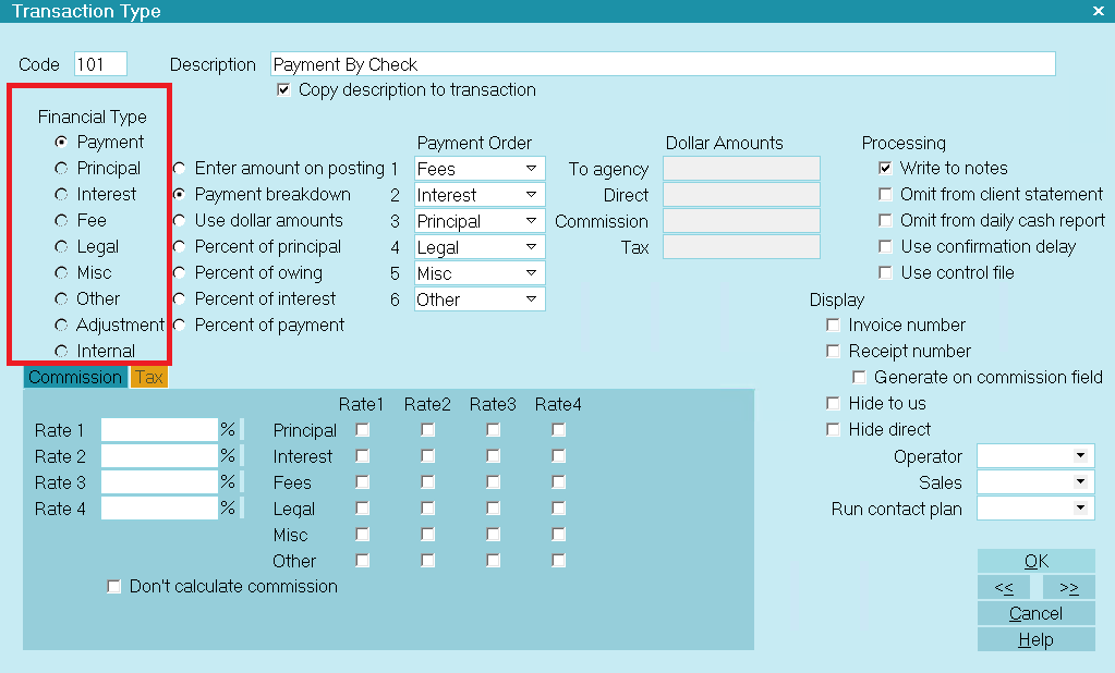 How To Setup Transaction Types Collect! Help