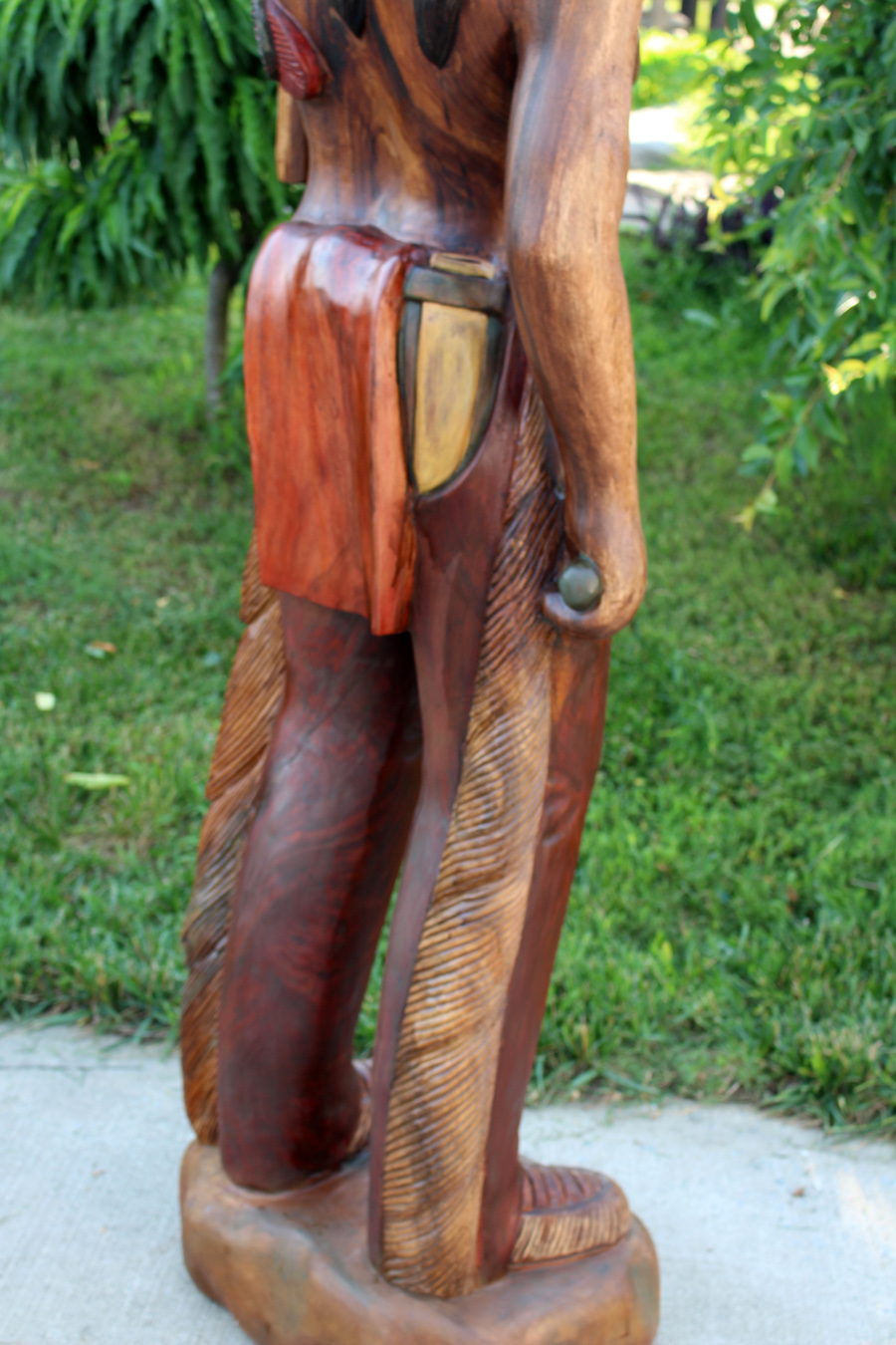 Wooden Indian Warrior Custom Carved Wood American Made LIFE SIZE 8' eBay