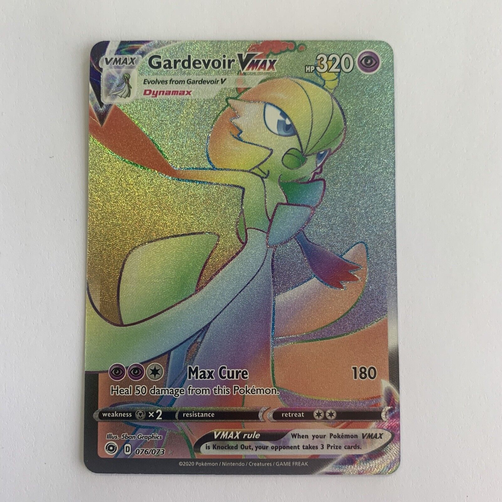 Pokemon TCG Gardevoir VMAX Rainbow Full Art Ultra Rare 076/073