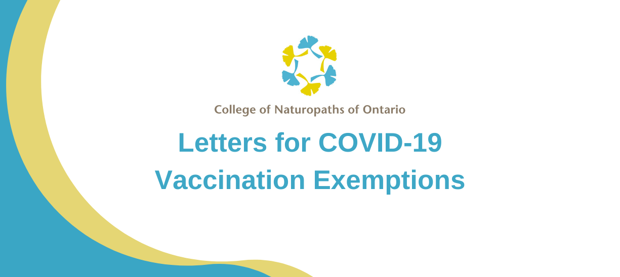 Letters for COVID19 Vaccination Exemptions College of Naturopaths Of