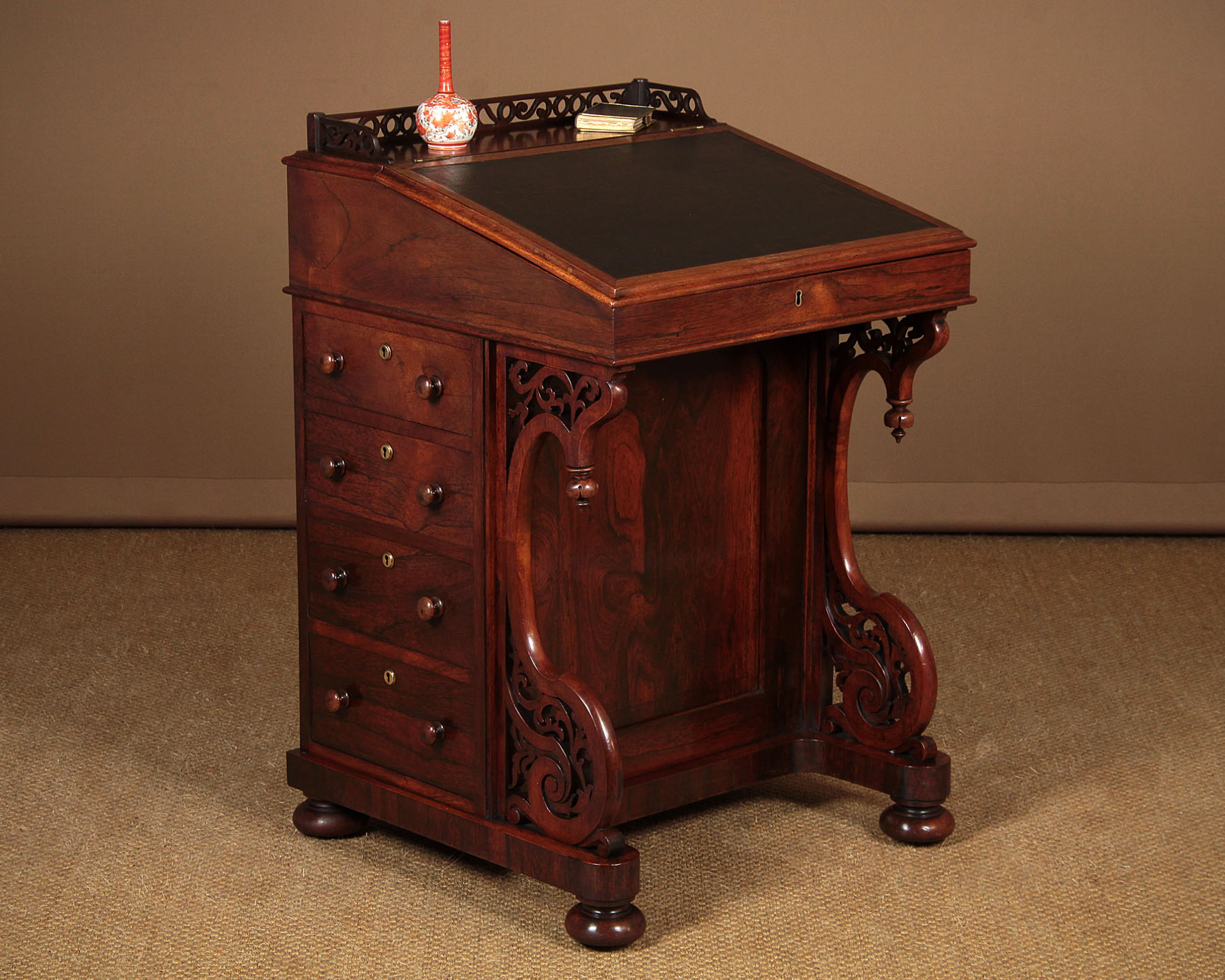 Rosewood Davenport Writing Desk c.1860 Collinge Antiques