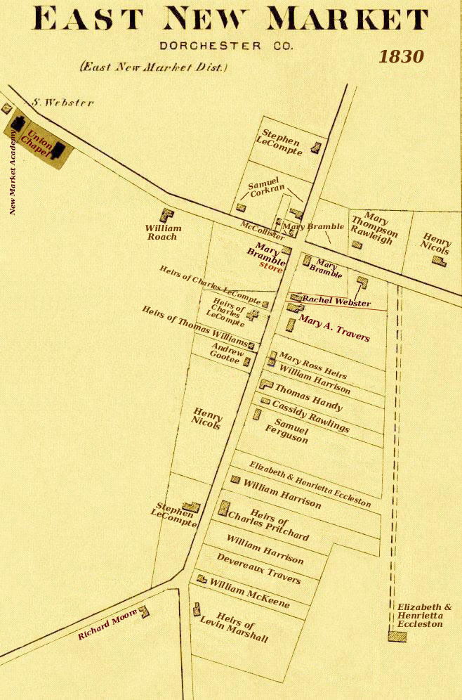 1830 Conceptual Map, East New Market, Maryland