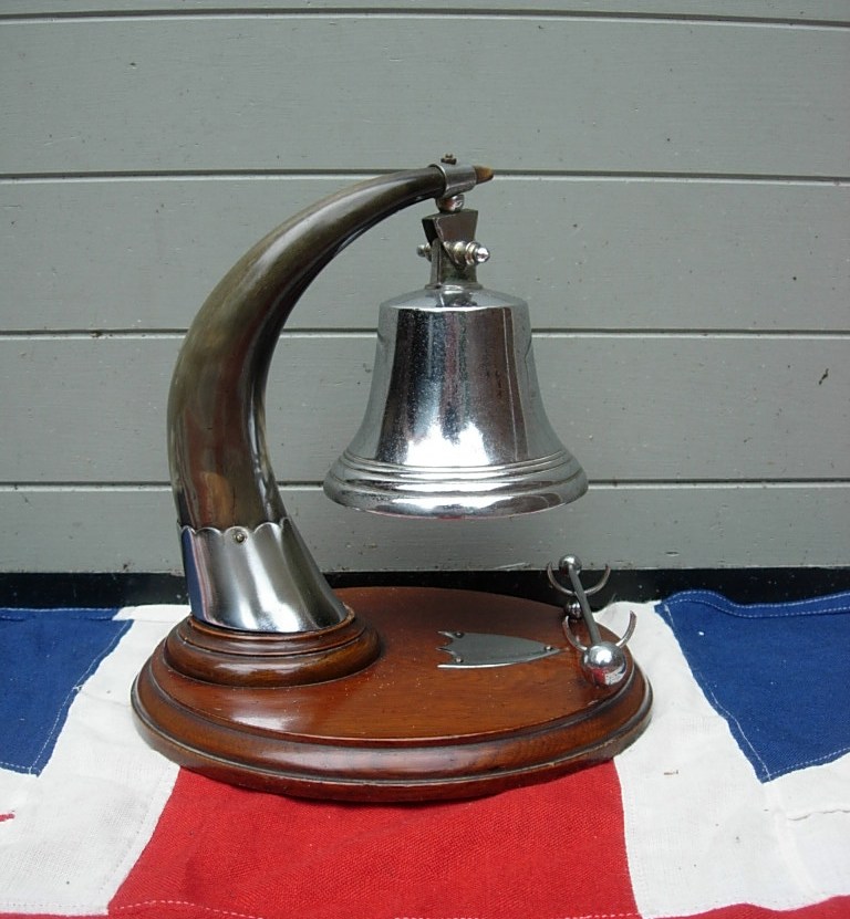 ANTIQUE HORN BELL CIRCULAR DINNER GONG