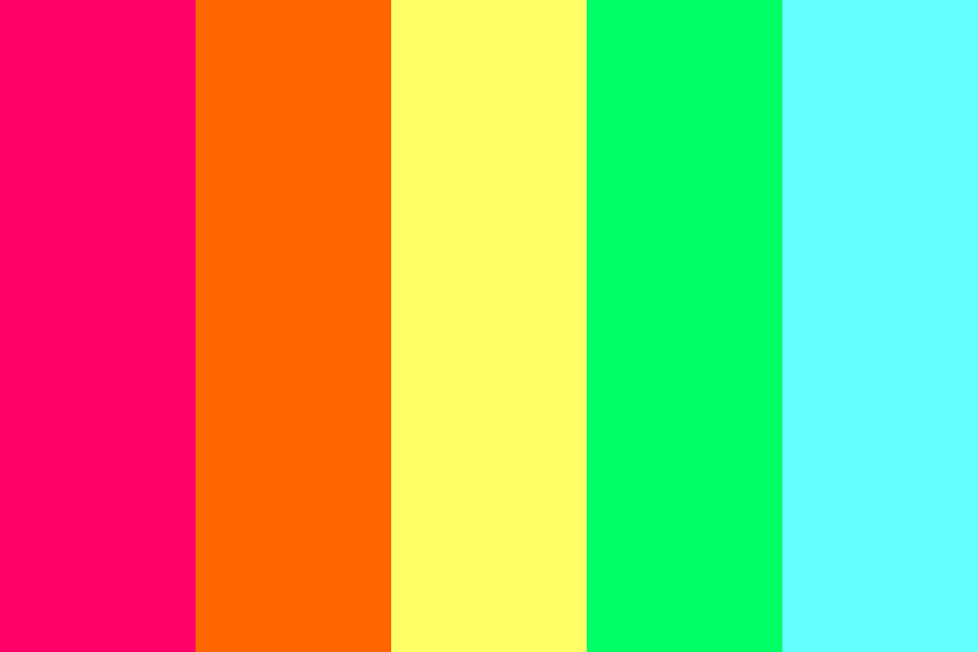 Neon Rainbow Color Palette