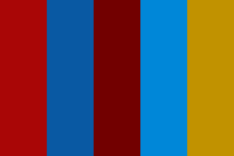 Red Blue Gold Color Palette
