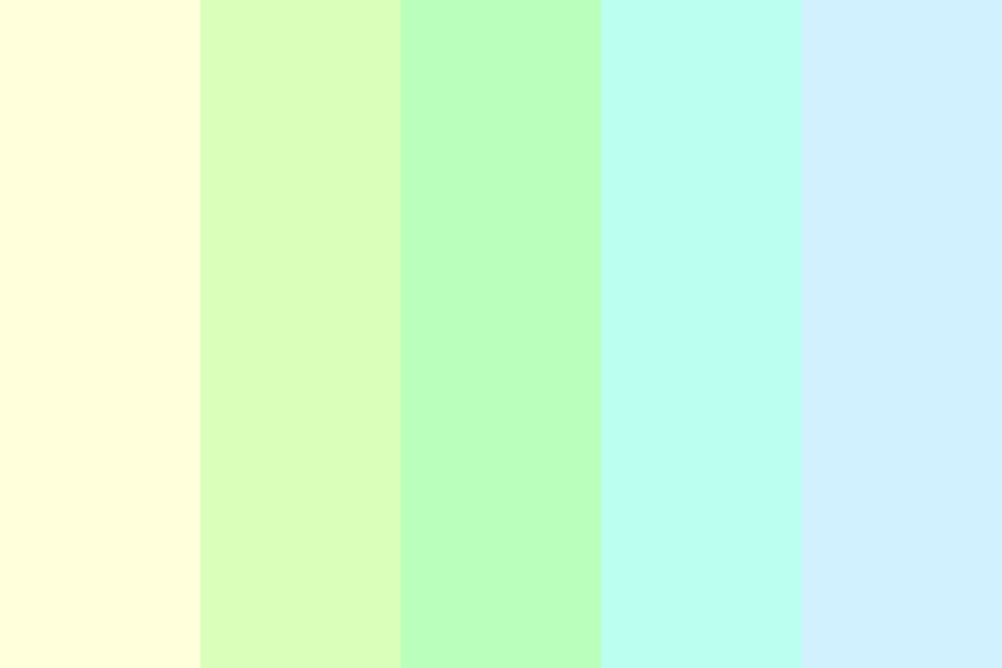 Yellow to Blue Pastel Color Palette