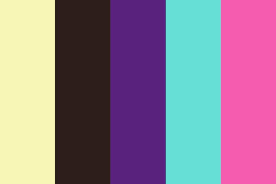 Butter yellow with Purple Cyan and Magenta tones Color Palette