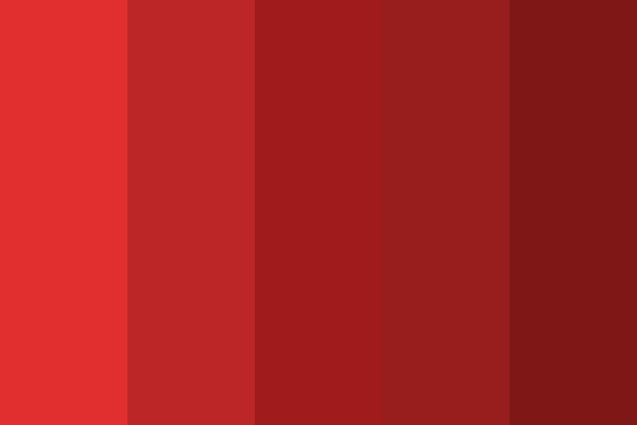 Five Shades Of Reds Color Palette