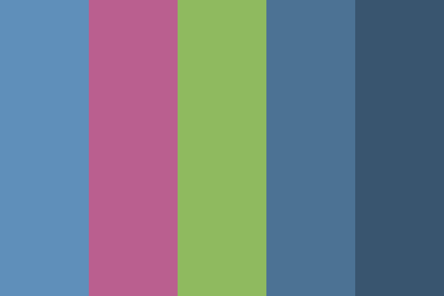 Blues Pink and Green Color Palette