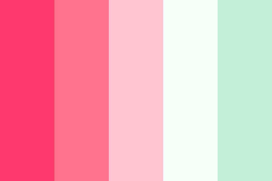 Mint Green And Pink Color Palette