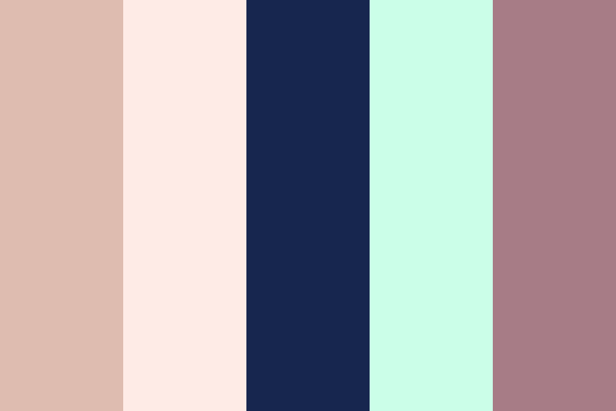 BLUSHING NAVY MINT Color Palette